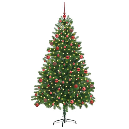 Albero di Natale con 300 LED e supporto, verde, 180 cm, PE