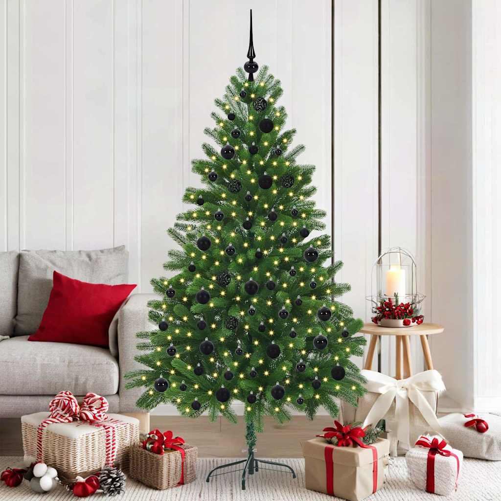 Albero di Natale con 300 LED e supporto, verde, 180 cm, PE