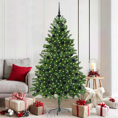 Albero di Natale con 300 LED e supporto, verde, 180 cm, PE