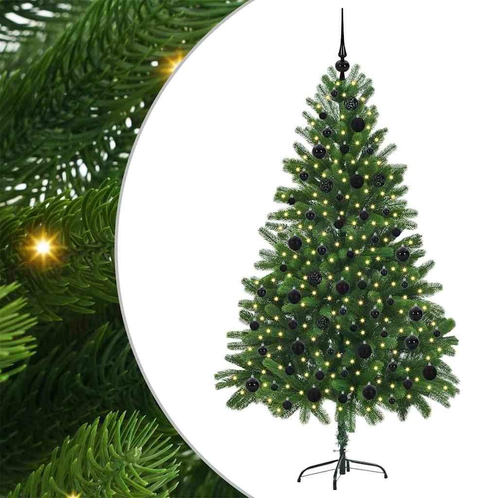 Albero di Natale con 300 LED e supporto, verde, 180 cm, PE