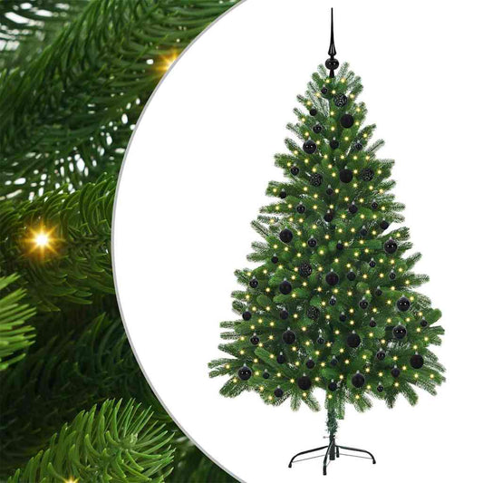 Albero di Natale con 300 LED e supporto, verde, 180 cm, PE