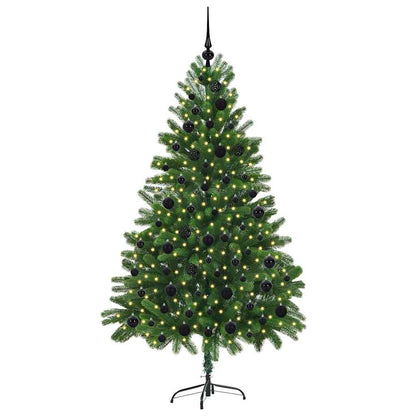 Albero di Natale con 300 LED e supporto, verde, 180 cm, PE