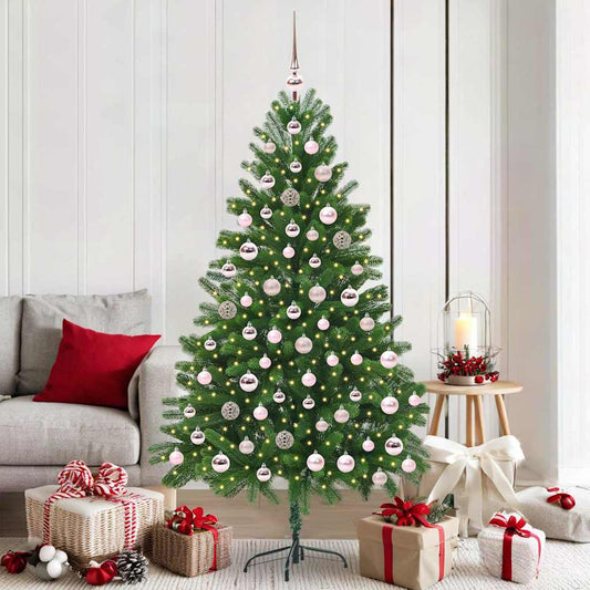 Albero di Natale con 300 LED e supporto, verde, 180 cm, PE