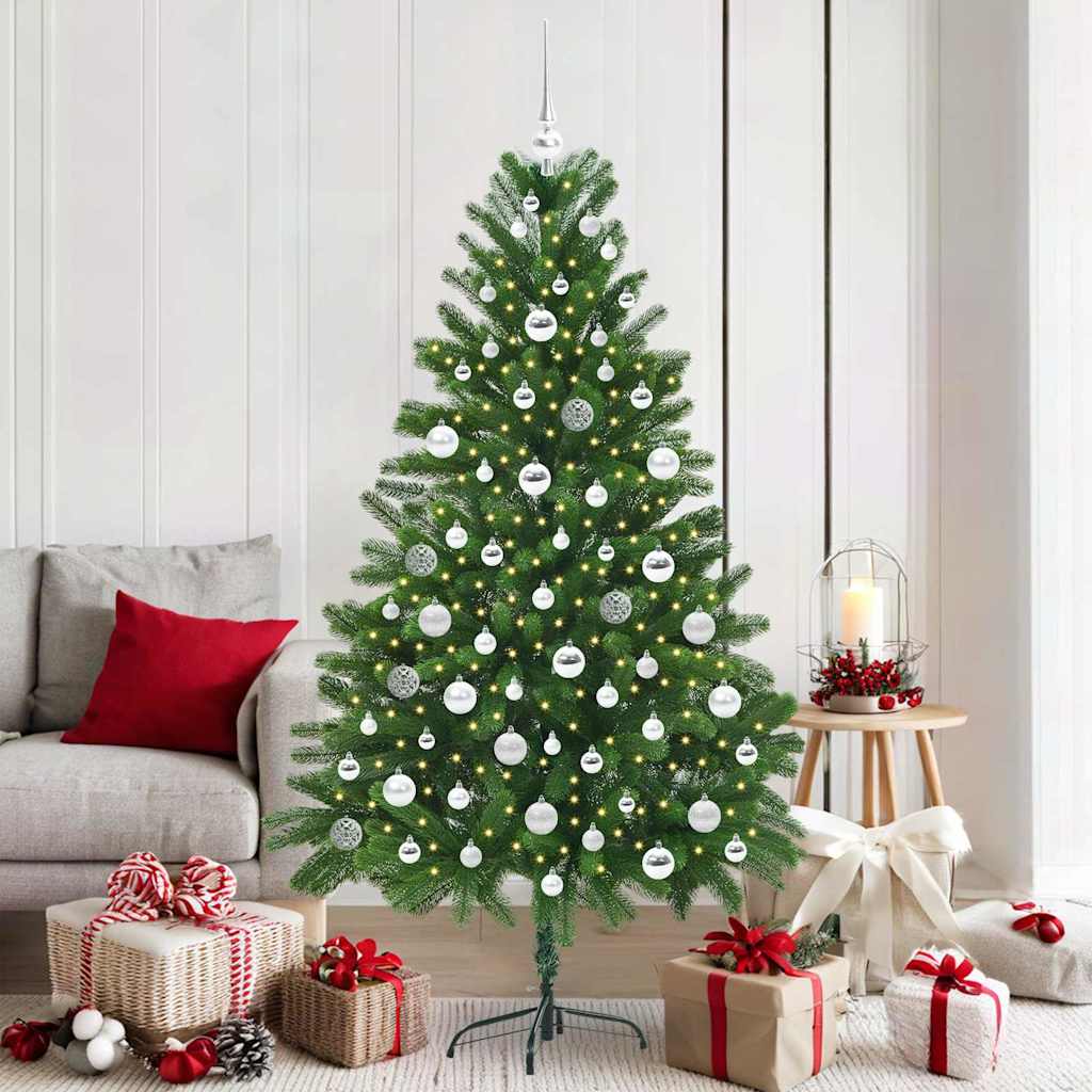 Albero di Natale con 300 LED e supporto, verde, 180 cm, PE