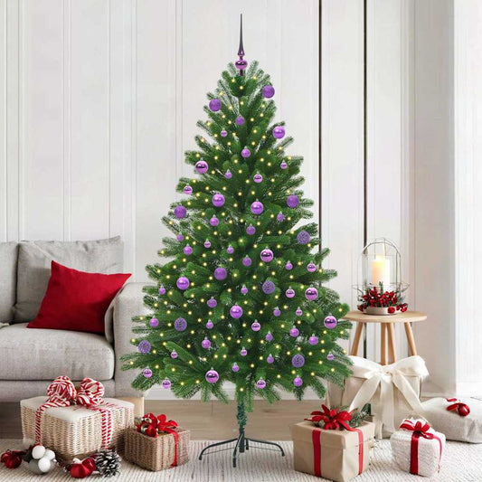 Albero di Natale con 300 LED e supporto, verde, 180 cm, PE