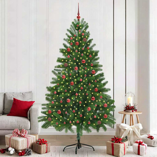 Albero di Natale con 300 LED e supporto, verde, 210 cm, PE