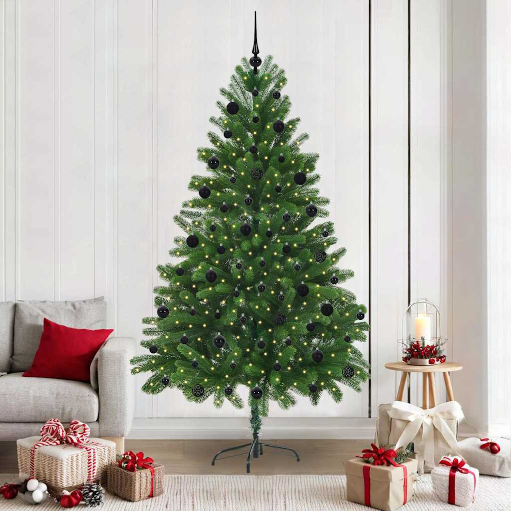Albero di Natale con 300 LED e supporto, verde, 210 cm, PE