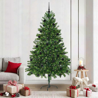 Albero di Natale con 300 LED e supporto, verde, 210 cm, PE