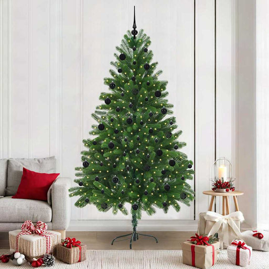 Albero di Natale con 300 LED e supporto, verde, 210 cm, PE