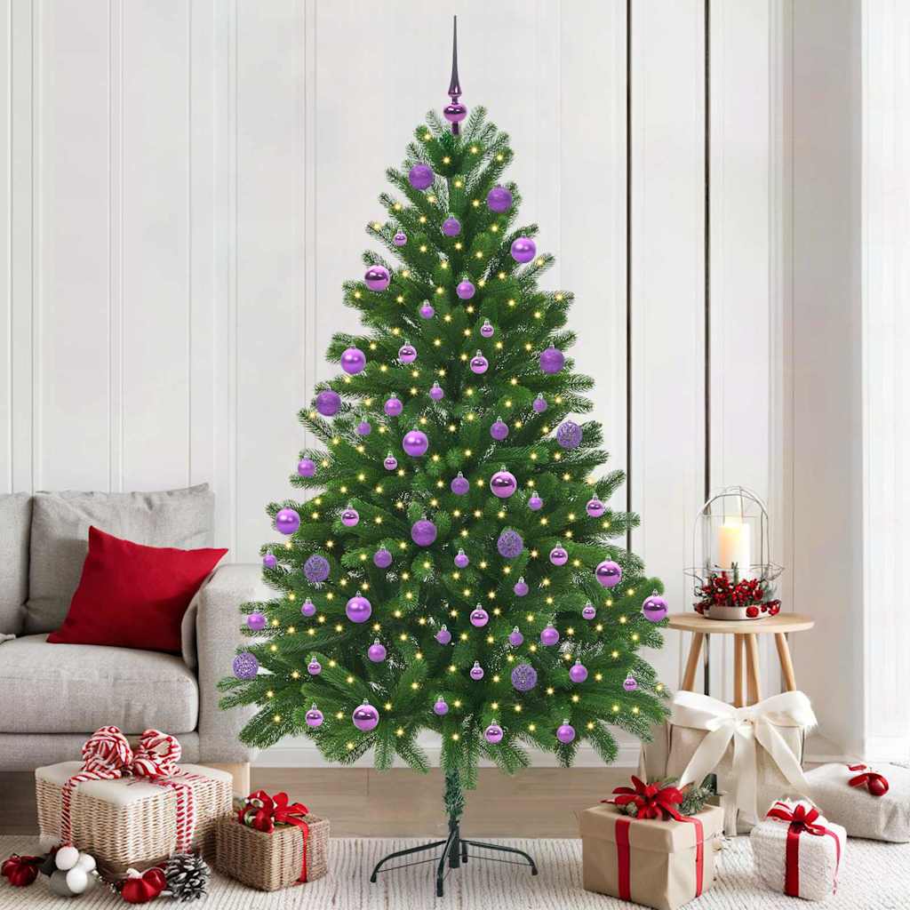 Albero di Natale con 300 LED e supporto, verde, 210 cm, PE