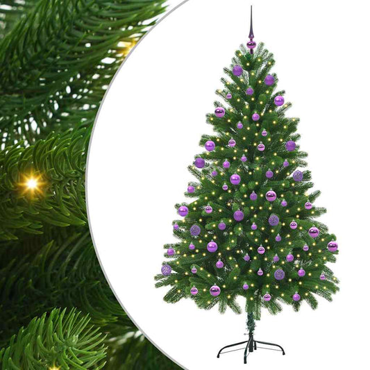 Albero di Natale con 300 LED e supporto, verde, 210 cm, PE