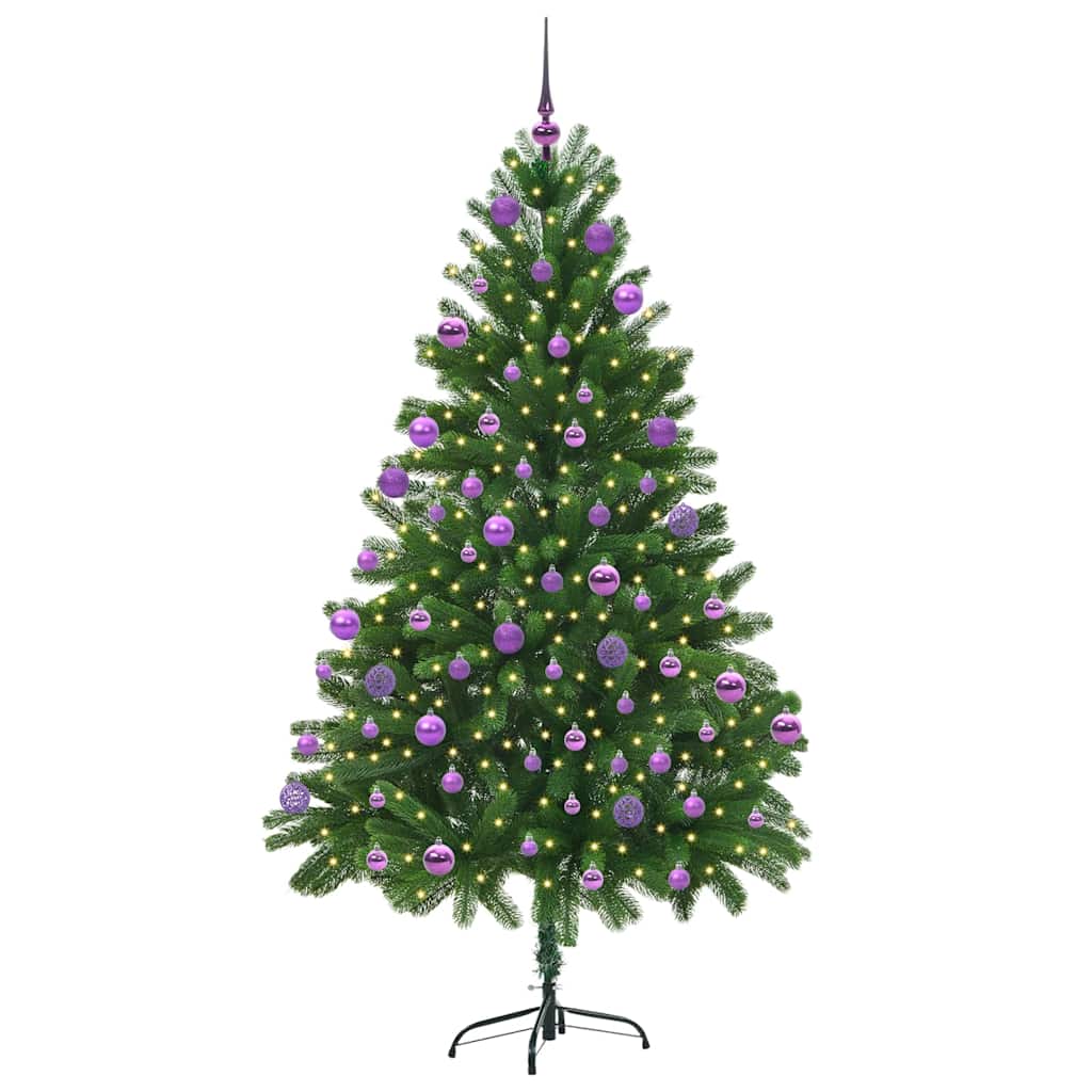 Albero di Natale con 300 LED e supporto, verde, 210 cm, PE