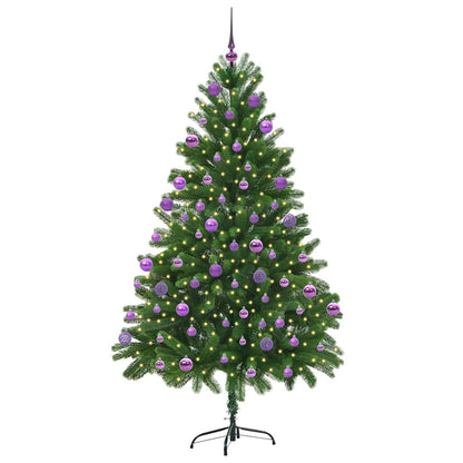 Albero di Natale con 300 LED e supporto, verde, 210 cm, PE