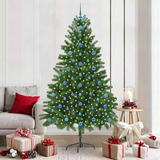 Albero di Natale con 300 LED e supporto, verde, 210 cm, PE