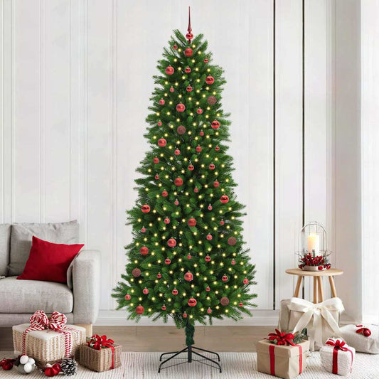 Albero di Natale con 300 LED e supporto, verde, 240 cm, PE