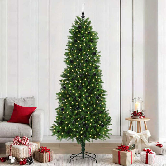 Albero di Natale con 300 LED e supporto, verde, 240 cm, PE