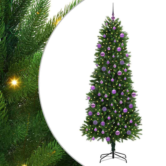Albero di Natale con 300 LED e supporto, verde, 240 cm, PE