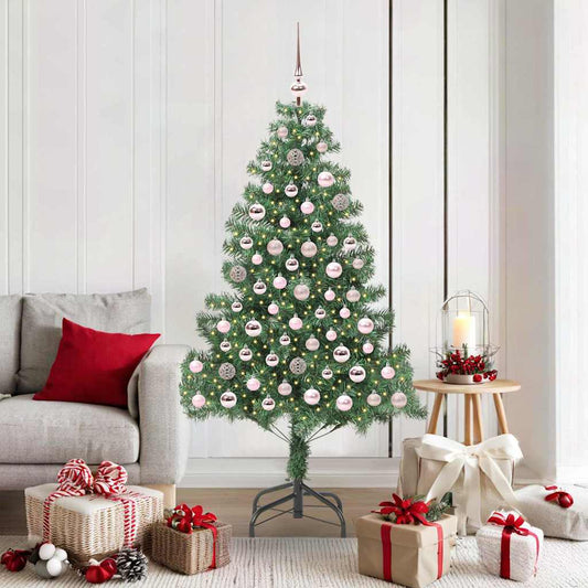 Albero di Natale con 300 LED e supporto, verde, 180 cm, PVC