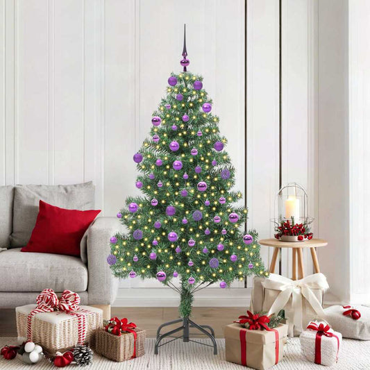 Albero di Natale con 300 LED e supporto, verde, 180 cm, PVC