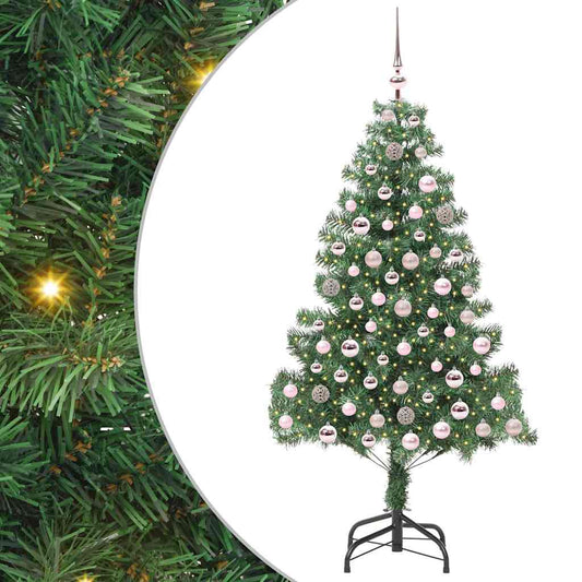 Albero di Natale con 300 LED e supporto, verde, 210 cm, PVC