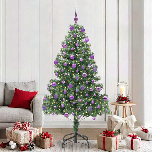 Albero di Natale con 300 LED e supporto, verde, 210 cm, PVC