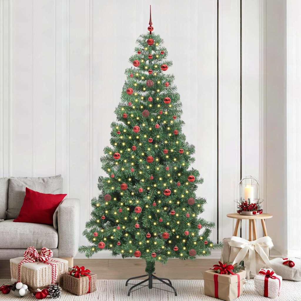 Albero di Natale con 300 LED e supporto, verde, 240 cm, PVC