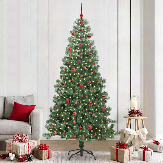 Albero di Natale con 300 LED e supporto, verde, 240 cm, PVC