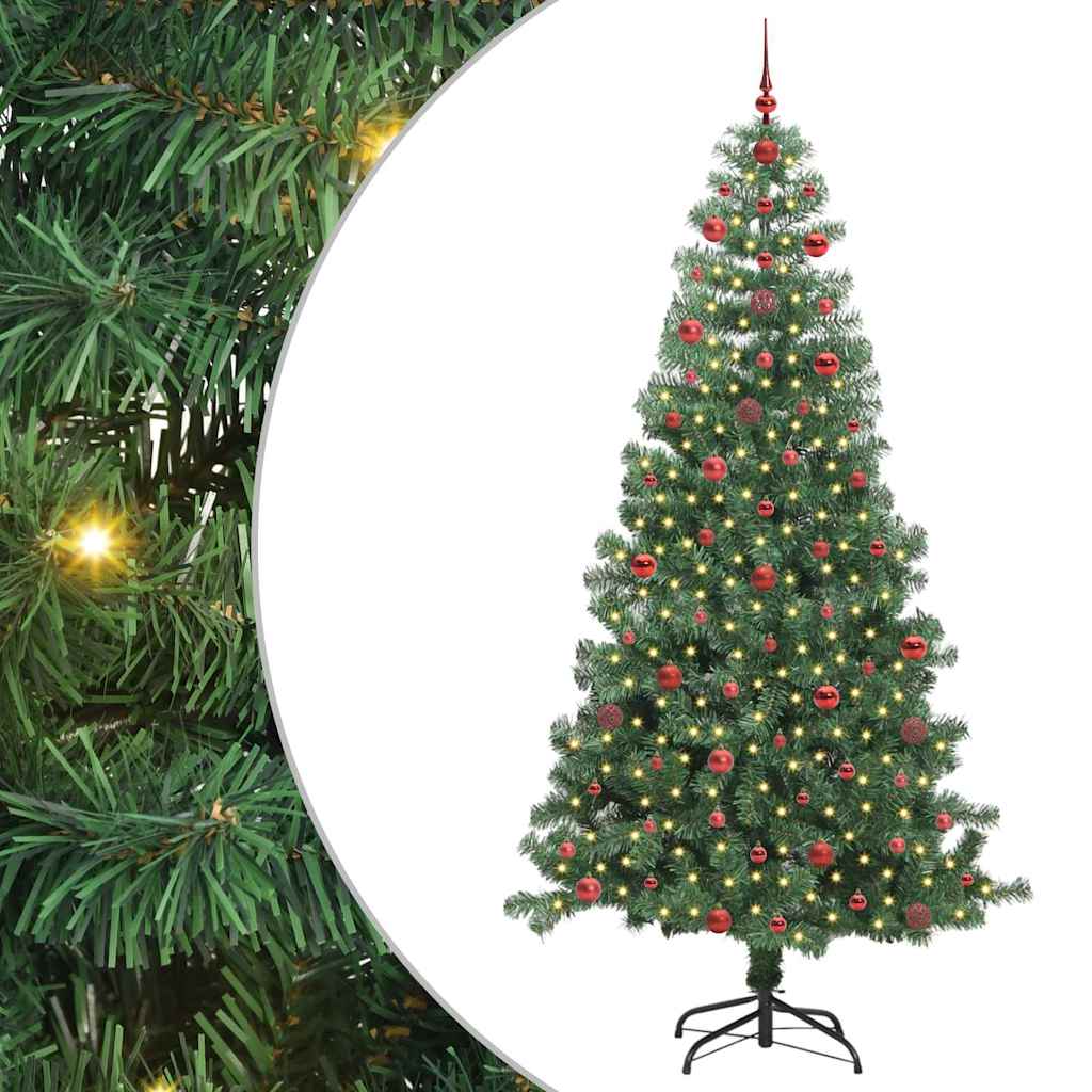 Albero di Natale con 300 LED e supporto, verde, 240 cm, PVC