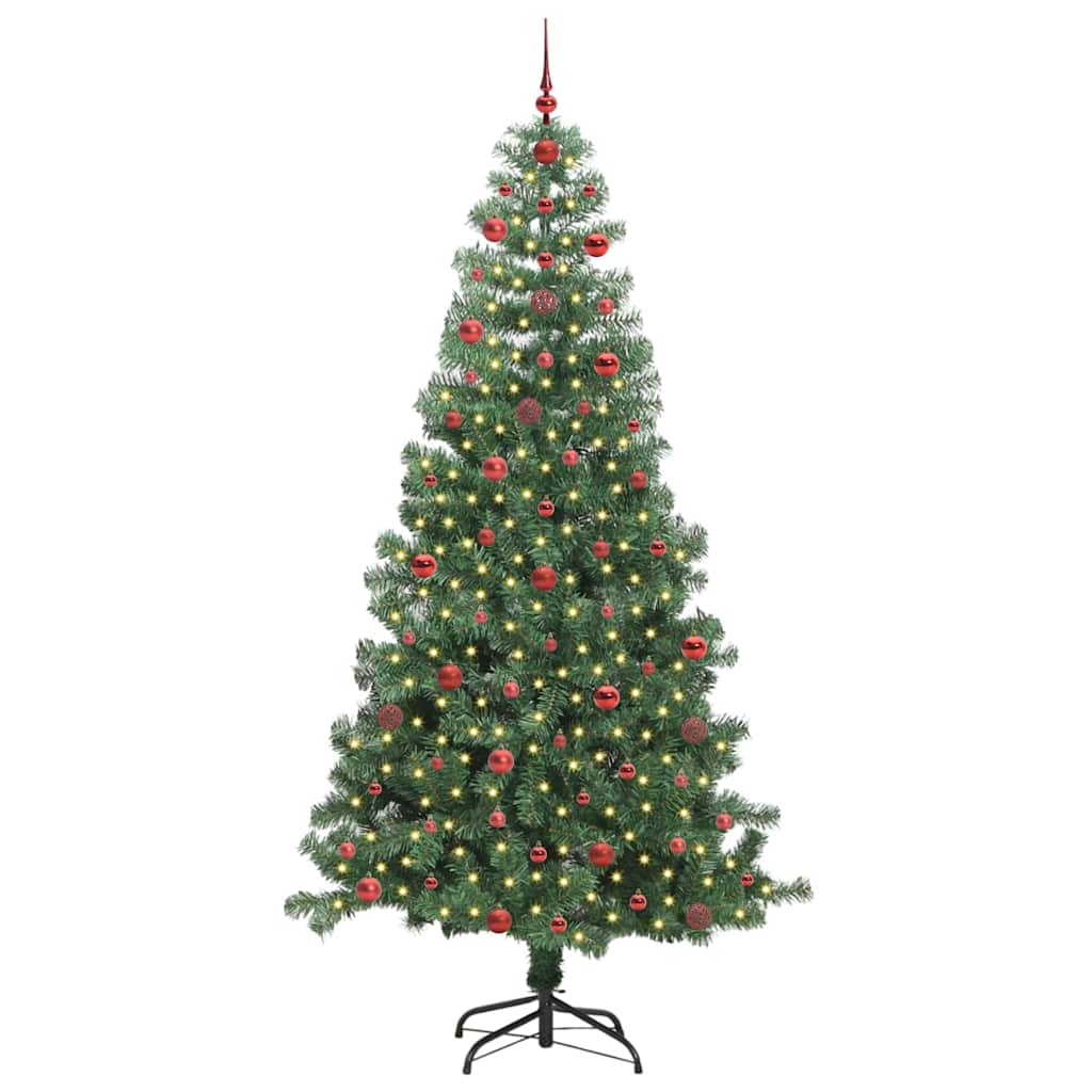 Albero di Natale con 300 LED e supporto, verde, 240 cm, PVC