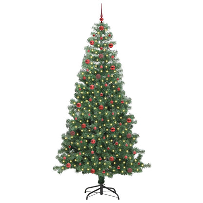 Albero di Natale con 300 LED e supporto, verde, 240 cm, PVC