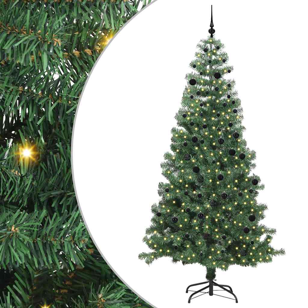 Weihnachtsbaum mit 300 LEDs mit Ständer Grün 240 cm PVC