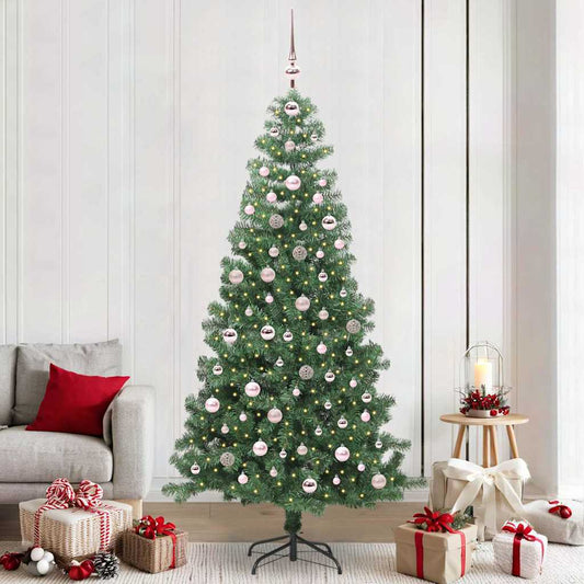 Albero di Natale con 300 LED e supporto, verde, 240 cm, PVC