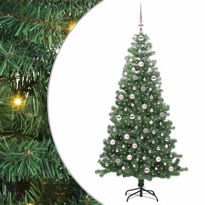 Albero di Natale con 300 LED e supporto, verde, 240 cm, PVC