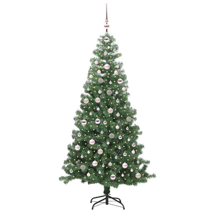 Albero di Natale con 300 LED e supporto, verde, 240 cm, PVC