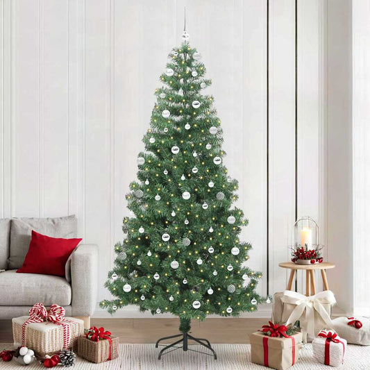 Albero di Natale con 300 LED e supporto, verde, 240 cm, PVC
