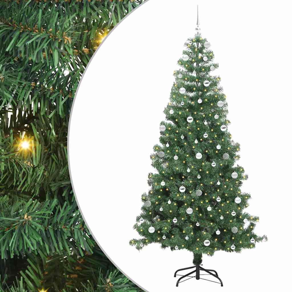 Weihnachtsbaum mit 300 LEDs mit Ständer Grün 240 cm PVC