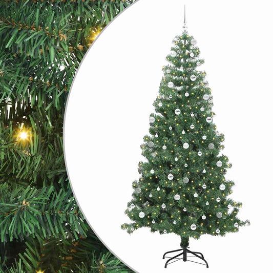 Albero di Natale con 300 LED e supporto, verde, 240 cm, PVC