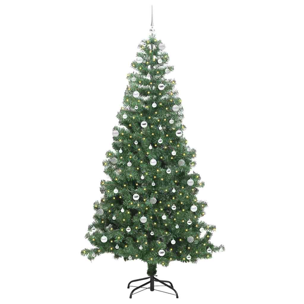 Weihnachtsbaum mit 300 LEDs mit Ständer Grün 240 cm PVC