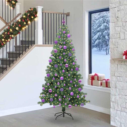 Albero di Natale con 300 LED e supporto, verde, 240 cm, PVC