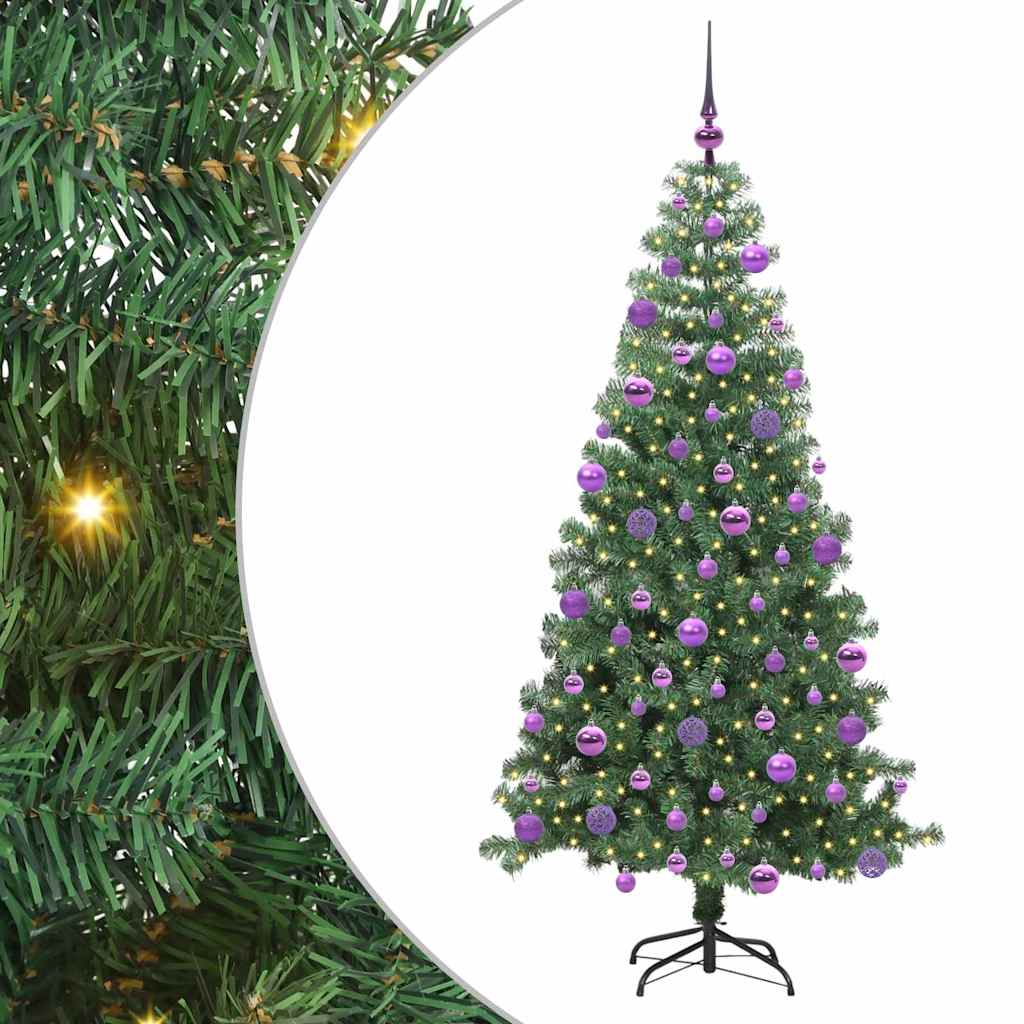 Weihnachtsbaum mit 300 LEDs mit Ständer Grün 240 cm PVC
