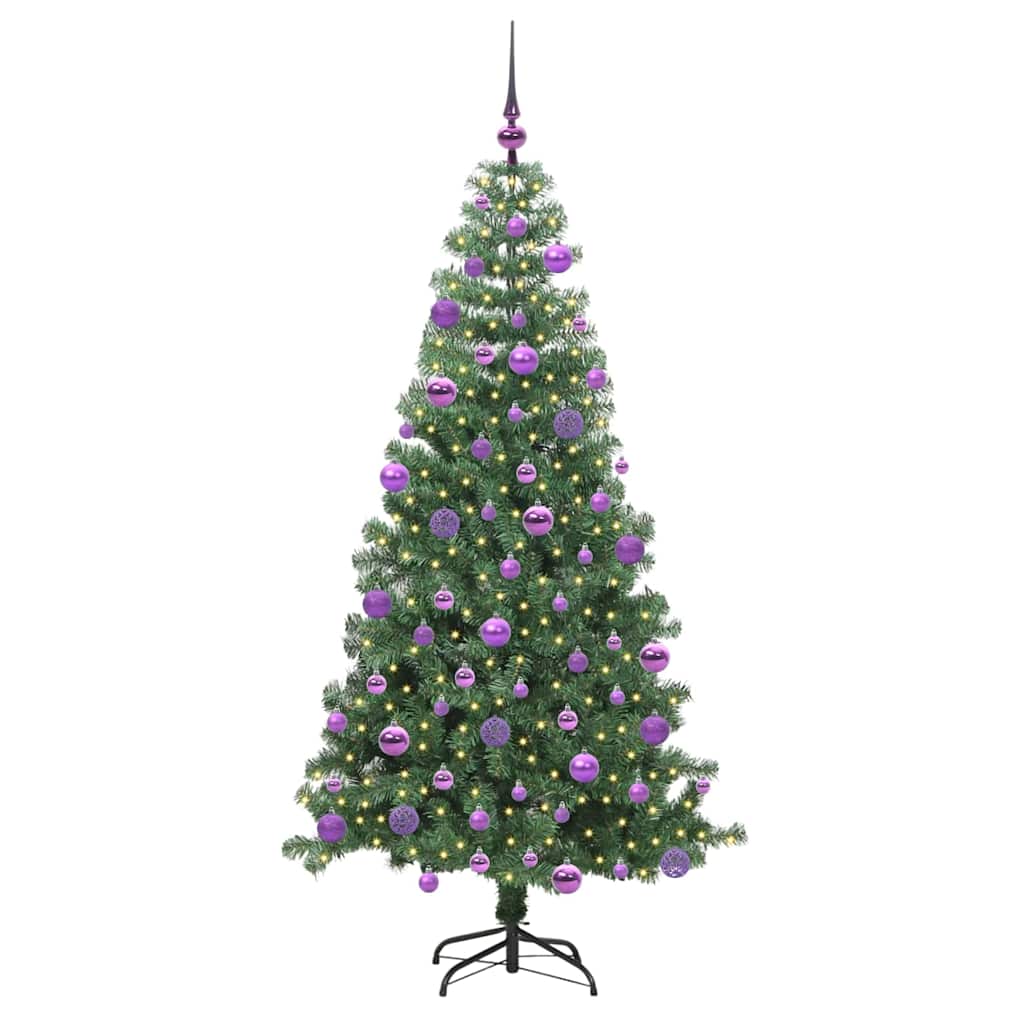 Weihnachtsbaum mit 300 LEDs mit Ständer Grün 240 cm PVC