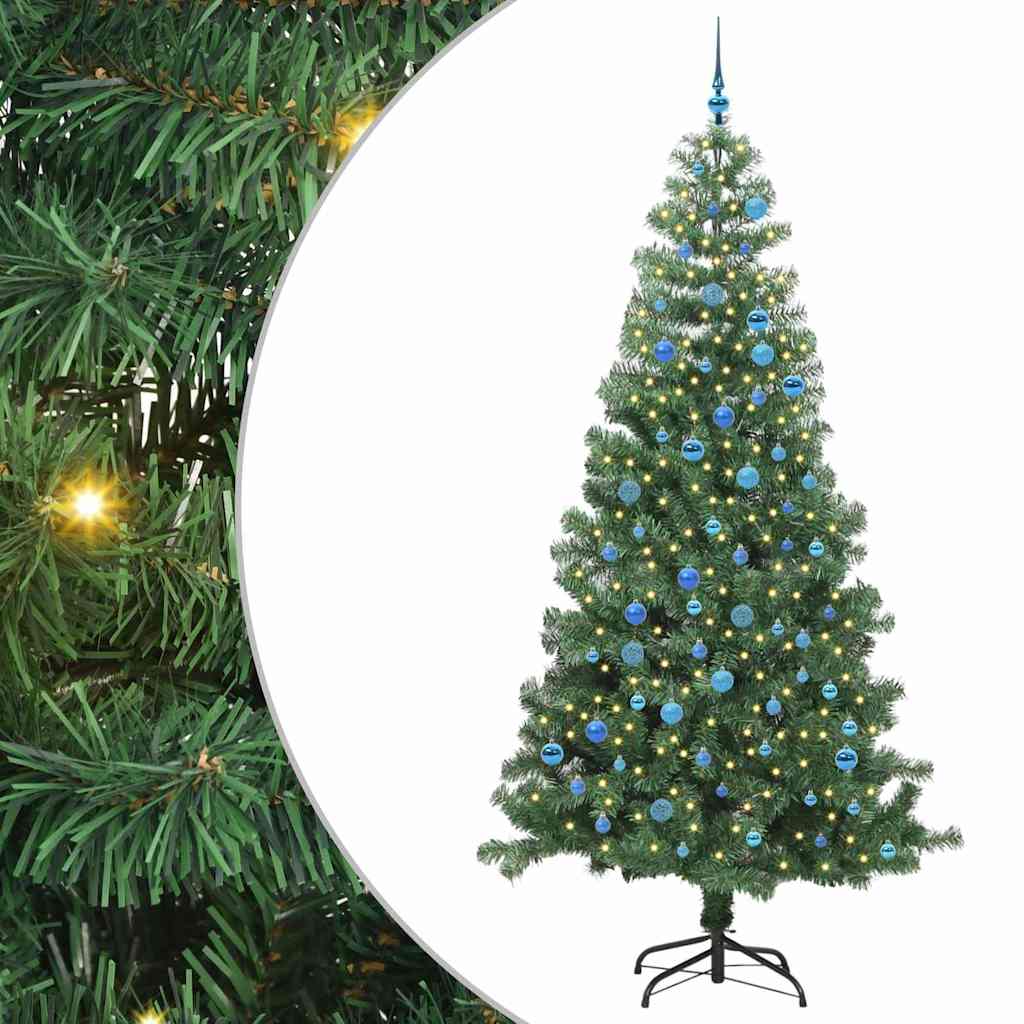 Albero di Natale con 300 LED e supporto, verde, 240 cm, PVC