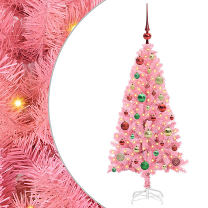 Weihnachtsbaum mit 150 LEDs mit Ständer Rosa 120 cm PVC