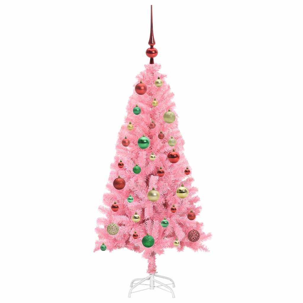 Weihnachtsbaum mit 150 LEDs mit Ständer Rosa 120 cm PVC