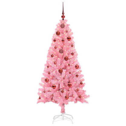 Weihnachtsbaum mit 150 LEDs mit Ständer Rosa 150 cm PVC