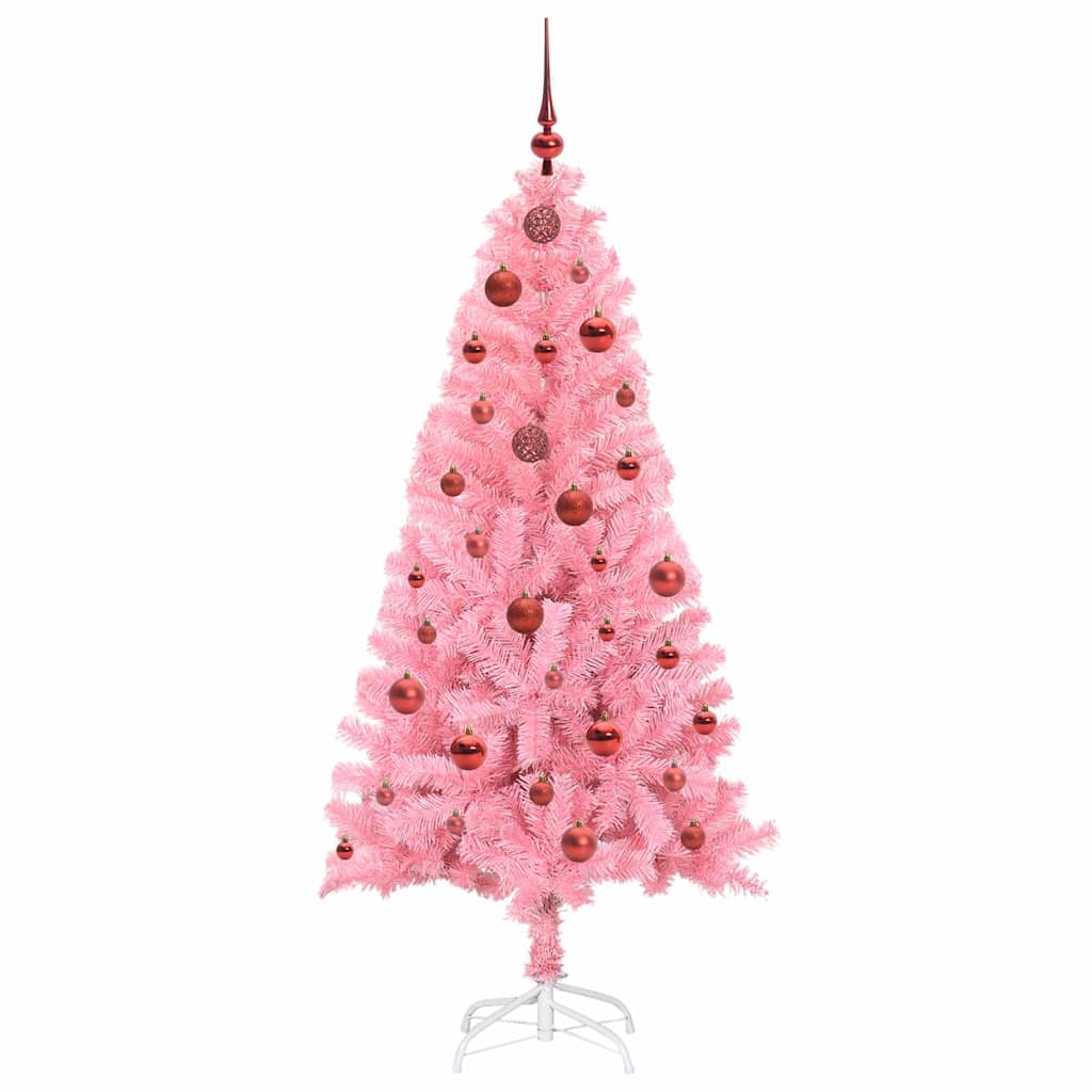 Weihnachtsbaum mit 150 LEDs mit Ständer Rosa 150 cm PVC