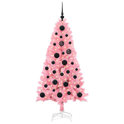 Weihnachtsbaum mit 150 LEDs mit Ständer Rosa 150 cm PVC