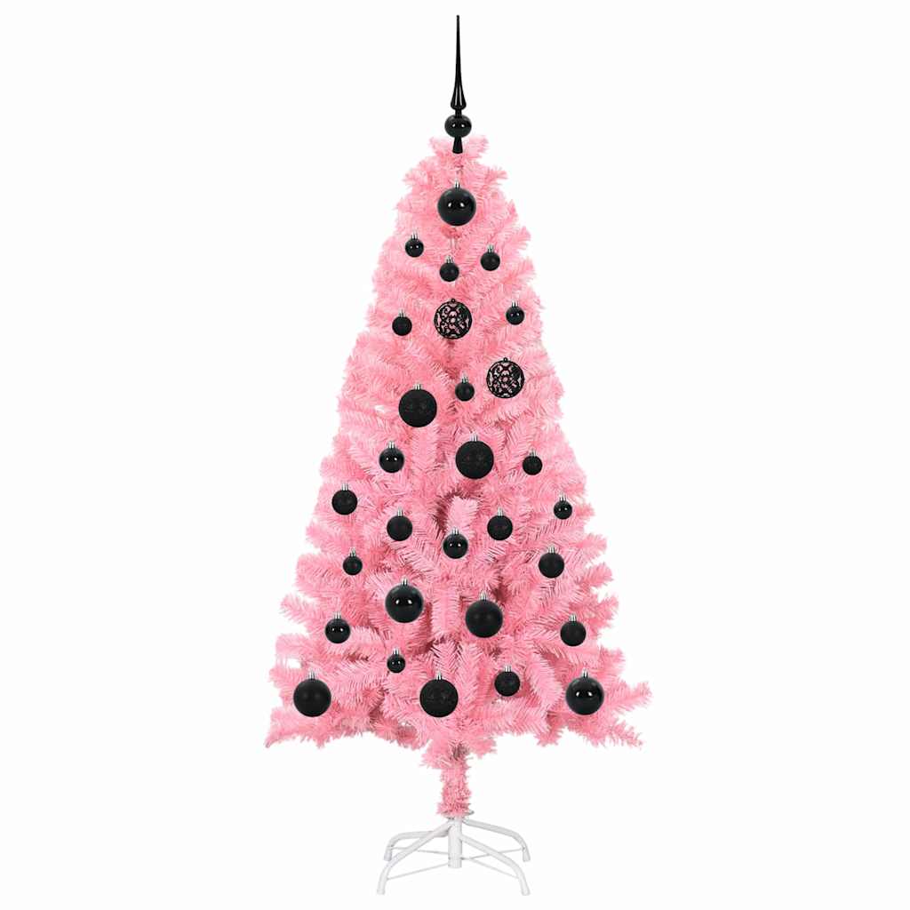 Weihnachtsbaum mit 150 LEDs mit Ständer Rosa 150 cm PVC