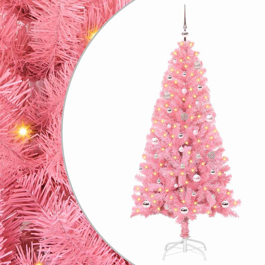 Weihnachtsbaum mit 150 LEDs mit Ständer Rosa 150 cm PVC
