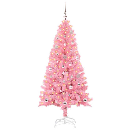 Weihnachtsbaum mit 150 LEDs mit Ständer Rosa 150 cm PVC